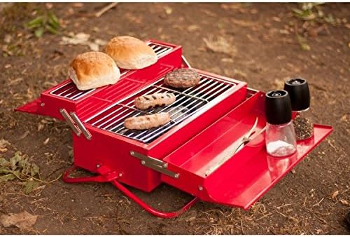 BBQ Toolbox Cleverly disguised as a classic metal toolbox, the bright red box unfolds to reveal itself as a portable BBQ.