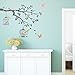 DECOWALL DW-1510 Birds on Tree Branch with Bird Cages Kids Wall Stickers Wall Decals Peel and Stick Removable Wall Stickers for Kids Nursery Bedroom Living Room (Grey) d?cor