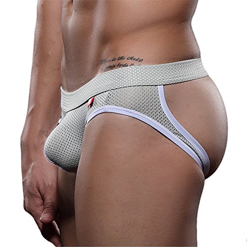 Anun men s mesh low-rise jock strap (l, grey)