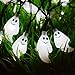 Halloween Ghost Solar Lights,Solar Powered Waterproof 20 ft 30 LED String Lights for Halloween Christmas Home Party Decoration (Cool White)