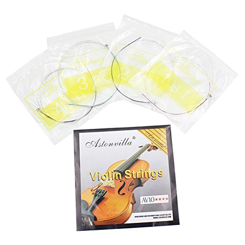 Vaorwne 4pcs A Set of Violin Strings E-A-D-G Core Steel+Nickel Wound Exquisite Stringed Musical Instrument Parts Accessories