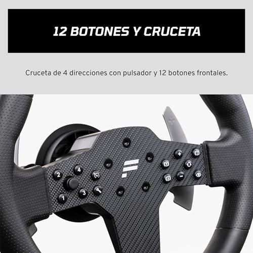 FANATEC Sim Racing CSL Steering Wheel P1 V2 (QR2 LITE) - Rubber Trim, RevStripe, LED Display, Metal Shift Cams, QR2 Lite for Steering Wheel Side Pre-Installed - PC | Rubber Grip, RevStripe, LED Display, Metal Shift Paddles, QR2 LITE Handlebar Side Pre-installed - PC