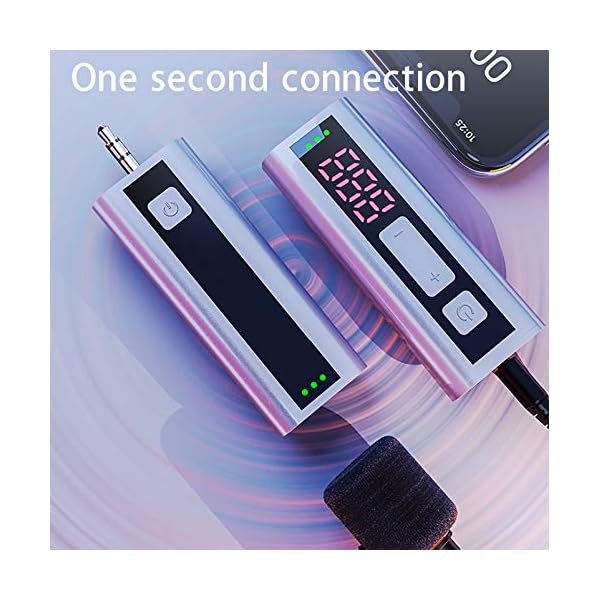 BMDHA Funkmikrofon, Wireless Mikrofon 2,4G Omnidirektional Lavalier Aufnahmemikrofon, Wireless Microphone (Mit Sender… – Bild 6