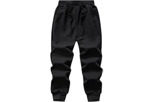 WIYOSHY Kids' Solid Color Drawstring Cotton Sweatpants Jogger Pants for Boys & Girls