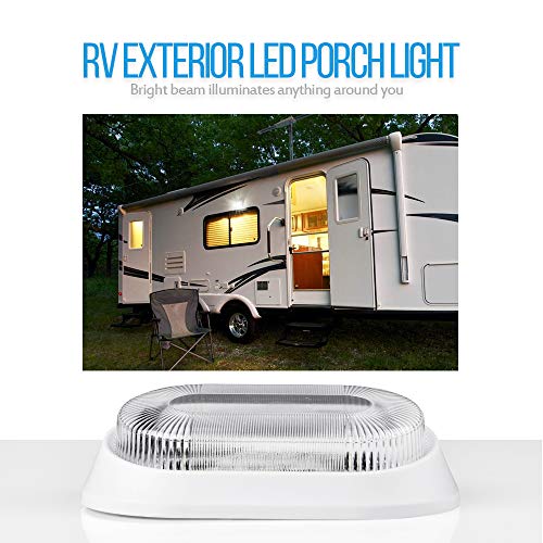 SnowyFox RV Porch Light 10-24V Replacement LED Lighting Fixture for RVs, Trailers, Campers, 5th Wheels (3-Pack)