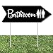 Big Dot of Happiness Black Wedding Bathroom Signs - Wedding Sign Arrow - Double Sided Directional Yard Signs - Set of 2 Bathroom Signs
