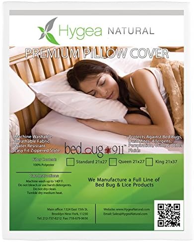 Bed Bug Waterproof Premium Zippered Pillow Protector | King Size 2 Pack by Hygea Natural