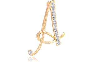 ETHOON Letter Brooch Pins Initial Rhinestone Brooch for Women Crafts Gold A-Z