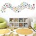 decalmile Rainbow Polka Dot and Star Wall Stickers Kids Room Wall Decor Baby Nursery Childrens Bedroom Playroom Wall Art (1 Pack)