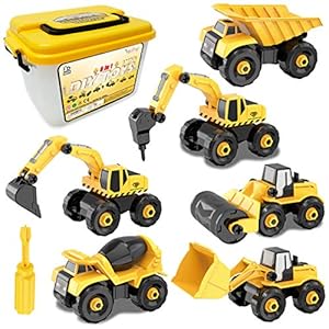 Take-Apart-Construction-Vehicles-Excavators-Truck-Toy-with-Storage-Box-6-in-1-DIY-Building-Educational-Gift-Toys-for-Boys-Girls-Age-3-4-5 Vanplay Take-Apart Construction Vehicles Excavators Truck Toy with Storage Box, 6 in 1 DIY Building Educational Gift…