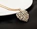 Gold Plated Heart Pendant Bib statement Chain Necklace Fashion Women Jewelry, Gold.