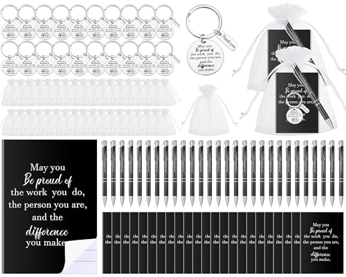 Kosiz 36 Sets Employee Appreciation Gifts Bulk Thank You Notebooks Inspirational Pens Keychains for Coworker Staff Teacher Volunteer