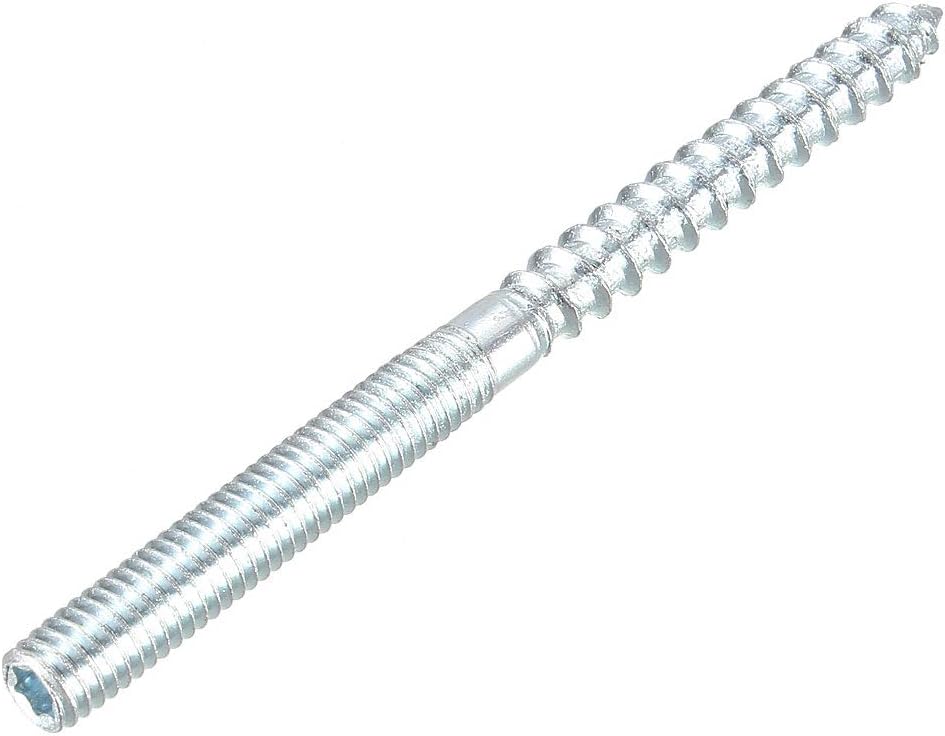 sourcing map M6 Hanger Bolts Length 3-1/8"(79mm) Double Headed Bolts Self-Tapping Screw 6mm Wood Joint Furniture Legs 12pcs - Image 4