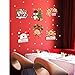 Yuson Girl Christmas Windows Stickers Bells Penguin Santa Claus Bear Snowflakes Removable PVC Static Sticker DIY Wall Window Clings Door Mural Decals for Showcase (B)