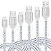 Micro USB Cable, 3 Pack (10ft/6ft/3.3ft) iSeekerKit USB 2.0 Nylon Braided Cords with Aluminum Connector for Samsung, Android and More(Silver)