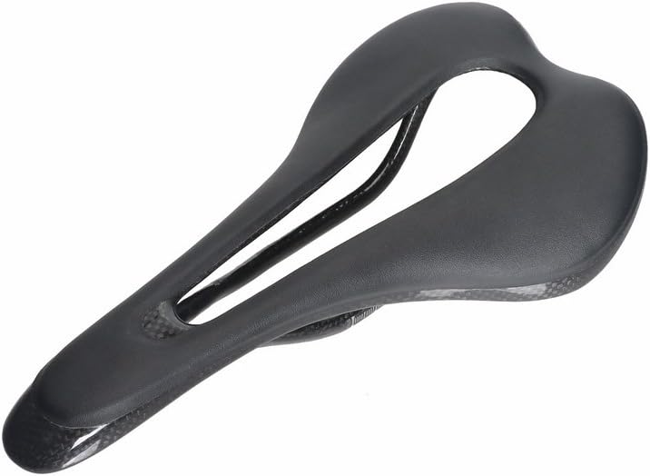 TOSEEK road Bike Seat Carbon Bike Saddle with Leather Cover Ultralight saddle for Men Women Without Gel