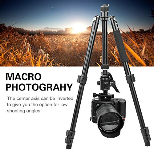 Travel Camera Tripod, Abithid 65'' Portable and Compact Aluminum DSLR Monopod Tripod with 360°Panorama 36 mm Ball Head 1/4 Quick Release Plate for Travel and Work