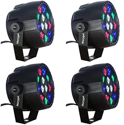 LED Stage Lights Marygel 12 Led Par Lights RGBW DMX Stage Lighting for Party Wedding Christmas Halloween (4 Pieces)