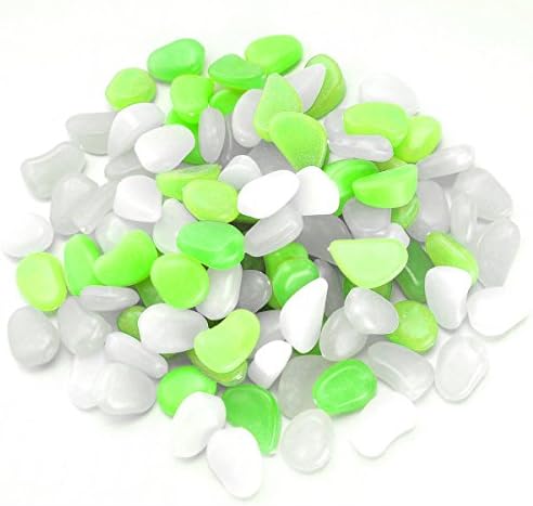 Walsilk Solar Powered Glow in the Dark Pebbles,Fairy Garden Accessories Luminous Decorative Stones for Walkways Garden DIY Plant Decor Aquarium Fish Tank,Pack of 200
