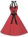 Dressystar Vintage Polka Dot Retro Cocktail Prom Dresses 50's 60's Rockabilly Bandage Red M