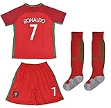 2016 Cristiano Ronaldo Home Portugal Football Soccer Kids Jersey & Short (6-7 YEARS)