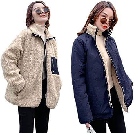 [ニューネ] 2way リバーシブル ボア ブルゾン ジャケット コート M～2XL レディース