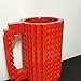 Build-On Brick Mug - 12oz Red Mug Set DIY Blocks Cup Building Toy Cup Party Supply Drinkware