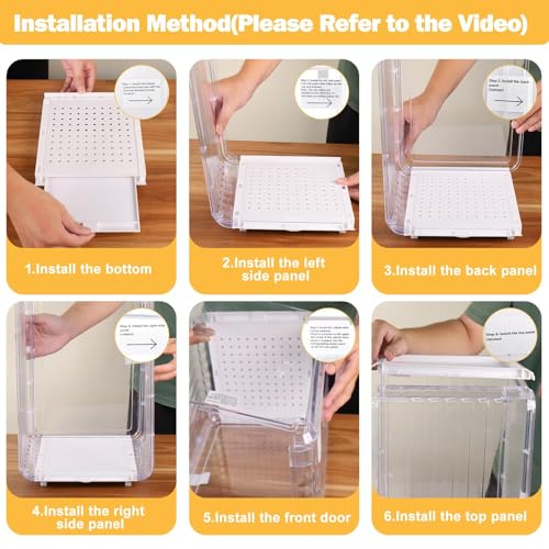 GOGOBAO Baby Bottle Organizer,Clear Baby Bottle Storage Organizer for Countertop and Cabinet,with Drying Rack and Hook,Space-Saving,Multifunctional Station Organizers Accessories