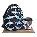 Violet Mist Womens Cute Reusable Neoprene Lunch Bag Insulated Lunch Box Thermal Shark Lunch Bags Tote Waterproof Animal Food Handbags Meal Prep Lunchbags Travel Work Gift for Women Men Adult
