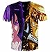 CHENMA Men Naruto 3D Print Short Sleeve Pullover Regular Fit T-Shirt