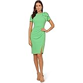 Adrianna Papell, Pleated Bow Midi Dress, Wild Apple, 10
