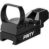 Pinty Red Green Dot Sight Reflex Tactical Riflescope 4 Reticle Patterns with 20mm Free Mount Rails