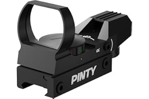 PINTY Reflex Sight Red Dot Sight with Red/Green Dot & Multiple Reticles, for Picatinny Rail, Pistol, Rifle (Optional Laser Combo)