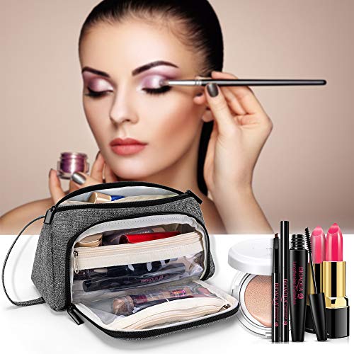 Teamoy Small Travel Cosmetic Bag, Portable Carrying Organizer Case for Makeup, Toiletries, Daily Care Items, Gray(Bag Only) 7 Teamoy Small Travel Cosmetic Bag, Portable Carrying Organizer Case for Makeup, Toiletries, Daily Care Items, Gray(Bag Only)