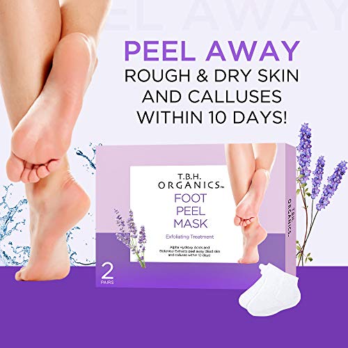 T.B.H. Organics 2 Pack Lavender Foot Peel Mask Exfoliant, Natural Foot Care Mask for Dry Dead Skin&Callus, Exfoliating… - Image 2