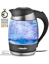 Mueller Premium 2019 Model 1500W Electric Kettle Water Heater with SpeedBoil Tech, 1.8 Liter Cordless with LED Light, Borosilicate Glass, BPA-Free with Auto Shut-Off and Boil-Dry Protection