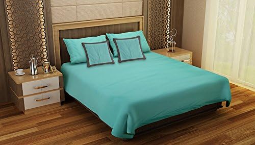 Luxury Bedding Set-Queen Sheet-Bed Cover Queen - 100% Pure Cotton Sheets -with Cushion Covers-Embroidery- Pink Deep Pocket Sheet Set -Deals of the Day- 800 Thread Count, India -Queen,Turquoise