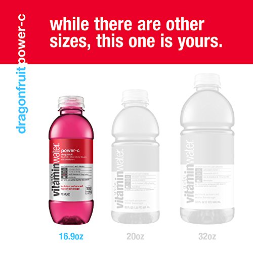 vitaminwater power-c electrolyte enhanced water w/ vitamins, dragonfruit drinks, 16.9 fl oz, 6 Pack