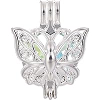 Vie Jeune 10pcs Silver Pearl Cage Locket Pendants, Essential Oil Diffuser DIY Necklace Bracelet Jewelry Making Craft, Bulk Be