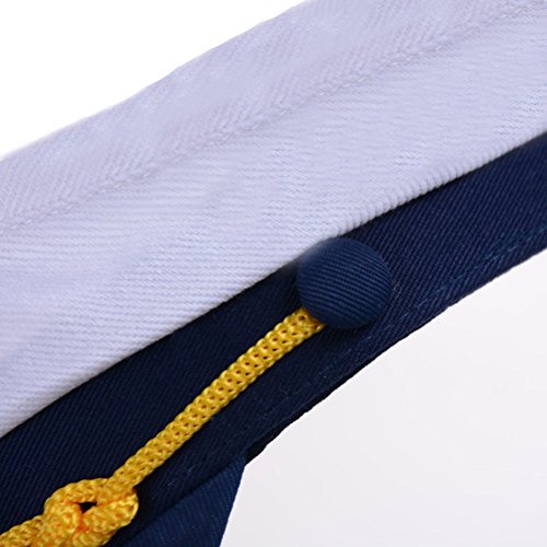 Sailor Captain Hat Embroidery Boat Ship Sailor Hats Adjustable Navy Hats For Children White 1 Pcs