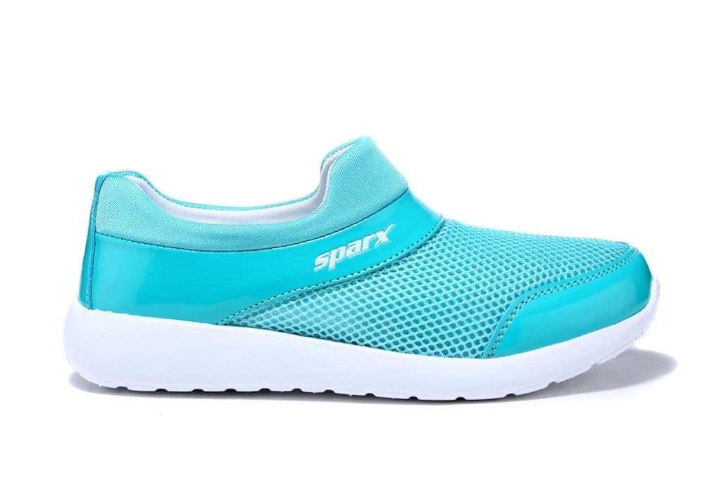 sparx women's pu mesh sky blue white shoes uk 8 (sx0089l)