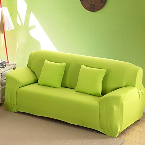 YUTIANHOME Sofa Cover Easy Fit Stretch Fabric Couch Protector Elastic Settee Slipcover for 3 Seater, Green