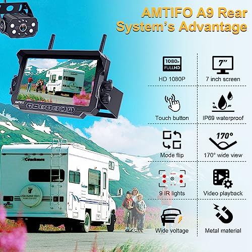 RV Wireless Backup Camera 2 Cameras Plug and Play for Furrion Pre