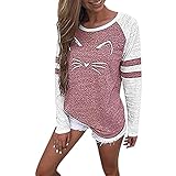 Ladies Cat Printing T-Shirt Women Casual Blouse