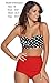 Angerella Polka High Waisted Cute Bikinis Swimwear Bathing Suit (BKI031-R1-L), Red-Two, US6-8=Tag Size L