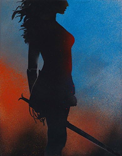 Wonder Woman Movie Graffiti Spray Paint Art Movie Poster on Metal