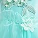 Princess Flower Long Girls Pageant Tutu Dresses Kids Prom Puffy Tulle Dance Party Fall Wedding Bridesmaid Ball Gown Turquoise 10-11 Years