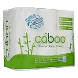 Caboo Tree Free Bamboo Paper Towels, 6 Rolls, Earth Friendly Sustainable Kitchen Paper Towels with Strong 2 Ply Sheets