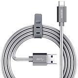 ESR USB C Cable, Type C to USB 3.0 Cable (6.6 ft), Braided Nylon Fast Charger Cable for Samsung S20/S20+/S20 Ultra/S10/Note10, Apple iPad Pro 11/12.9 2018, MacBook & Other USB Type-C Devices, Grey