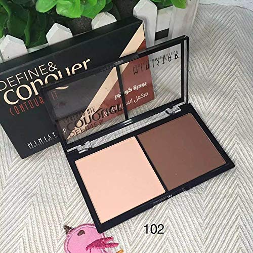 2 Colors Face Matte Powder Contour Bronzer Highlighter Palette Set Trimming Brozer Face Contour Grooming Pressed Powder